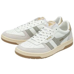 Gola Hawk Sneakers (White and Gray with Gold Highlights) - size 9, like new